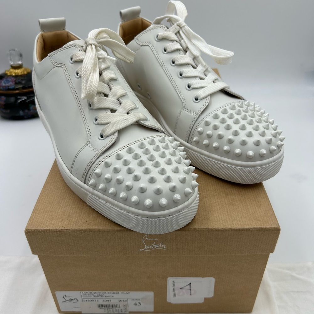 Men's Christian Louboutin, Louis Jr low top sneakers size 43 made in Italy